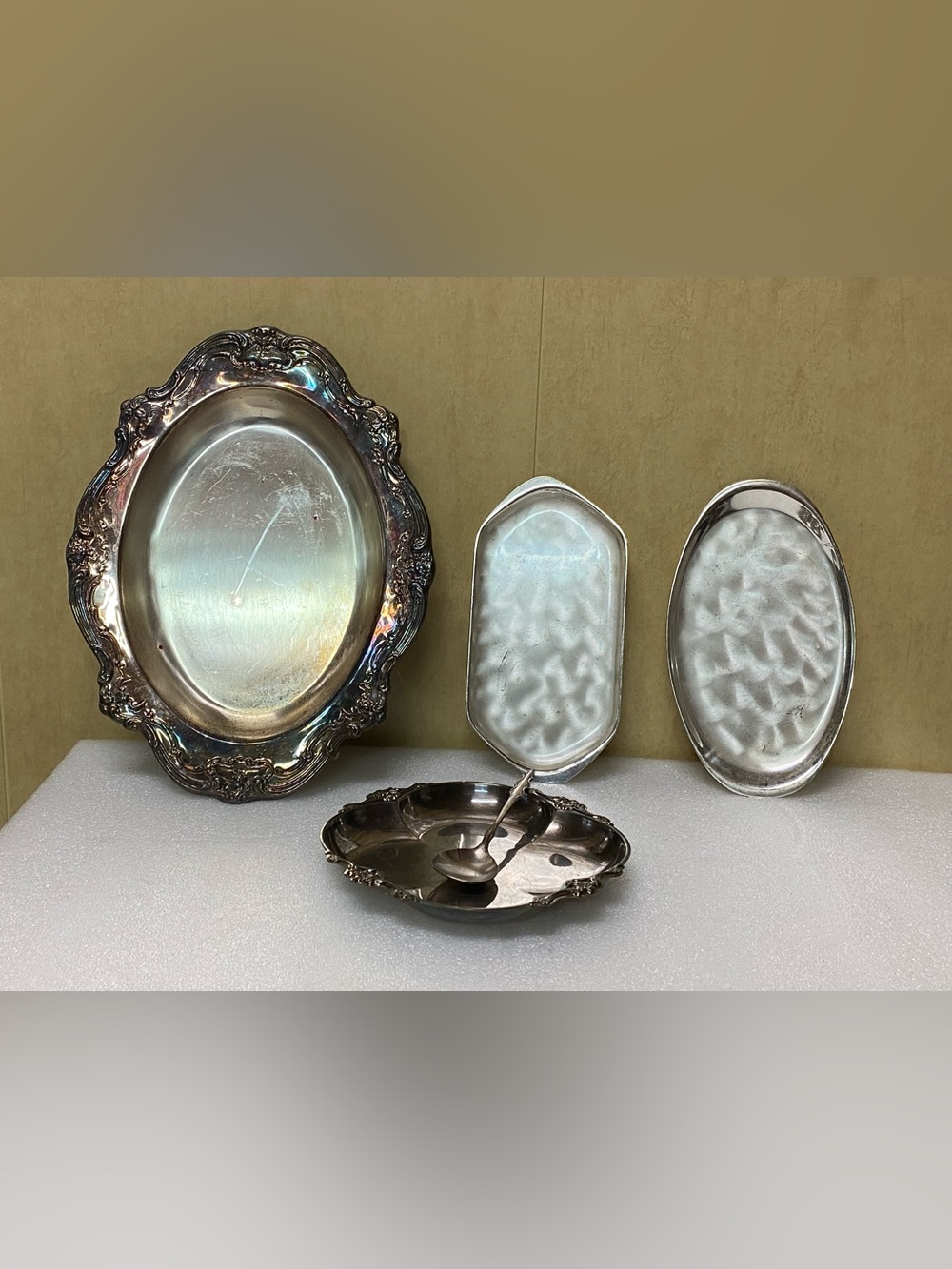 Vintage Silverplate Serving tray bundle WMF-IKORA Empress Gorham Silver Original